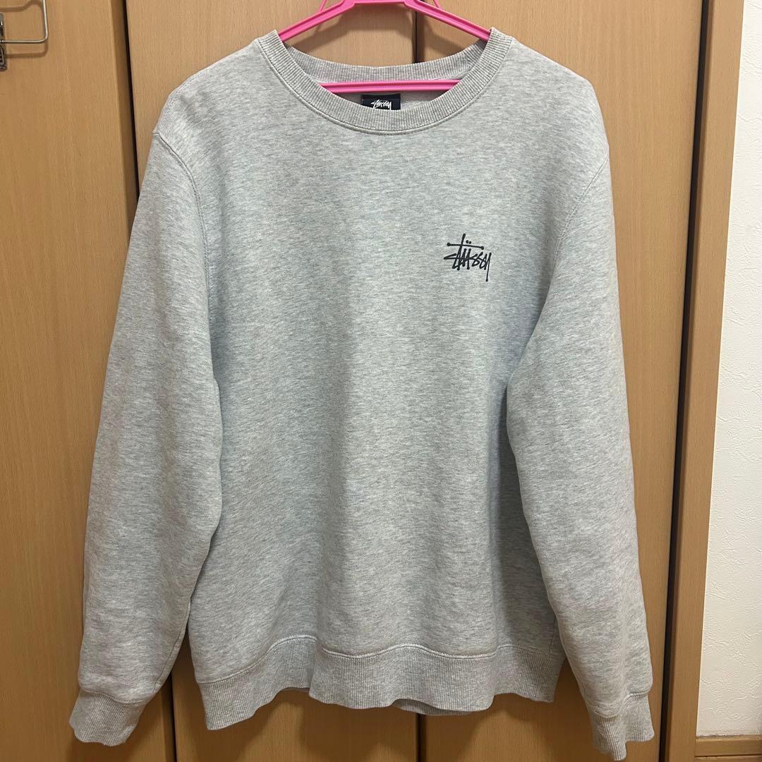STUSSY バックロゴプリントトレーナー GRAY S