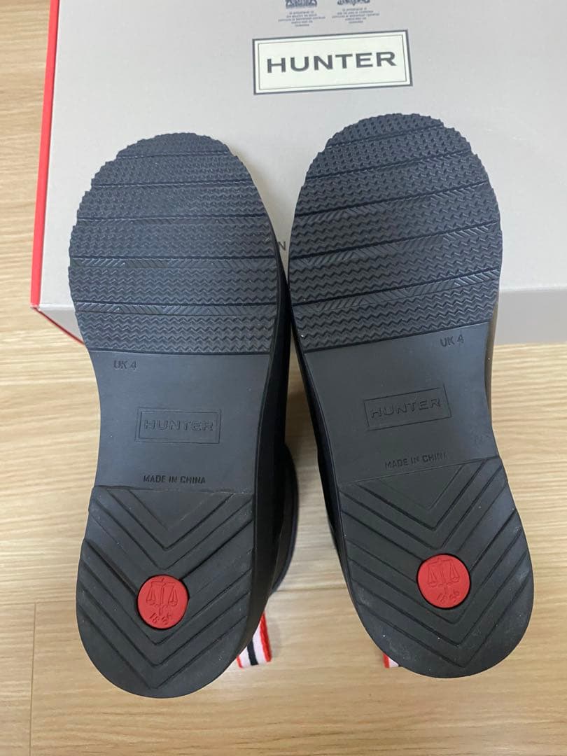 【極美品】Hunter ハンター　レインブーツ　長靴　梅雨　黒　正規品23.5