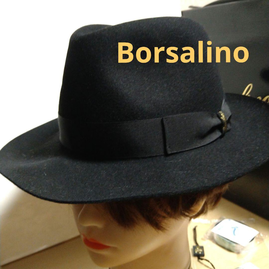 ライムになりますBorsalino ウール ハット 黒