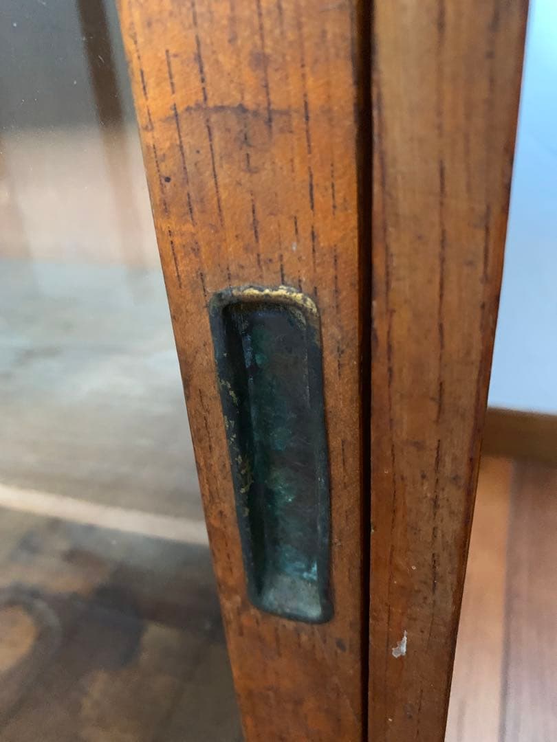 古道具ガラス戸棚　アンティーク棚