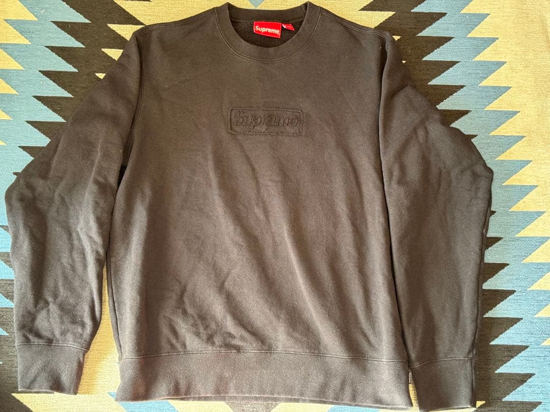 Supreme ブラック クルーネック トレーナー