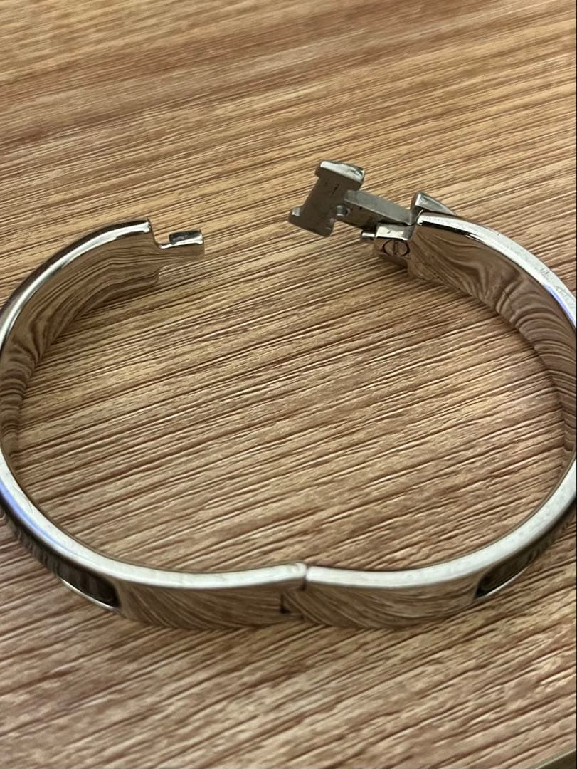 HERMES　エルメス　 ブレスレット クリックH　ブラック×シルバー