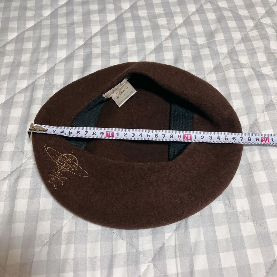 【美品】ブラウン　茶色　ベレー帽　オーブワンポイント　ヴィンテージ