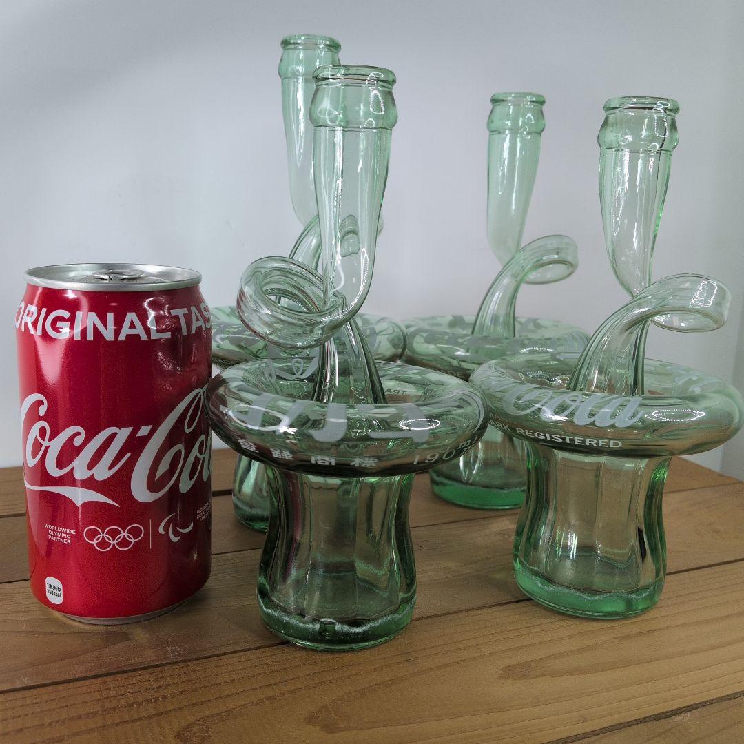 ondo【 ヴィンテージ 】 コカコーラ／変形ボトル型ガラス瓶／4本セット