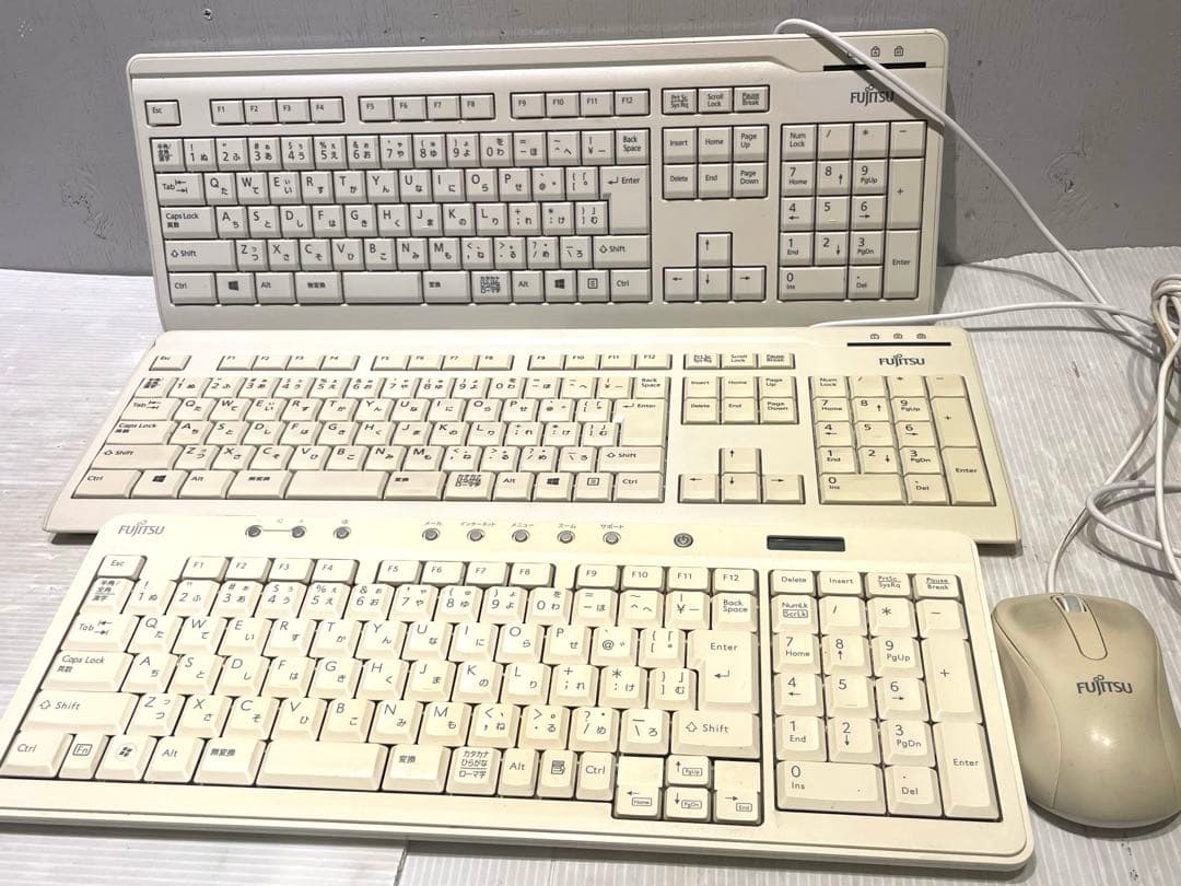 Fujistu 富士通 キーボード　3点　マウス　おまとめ　業務用　自宅用