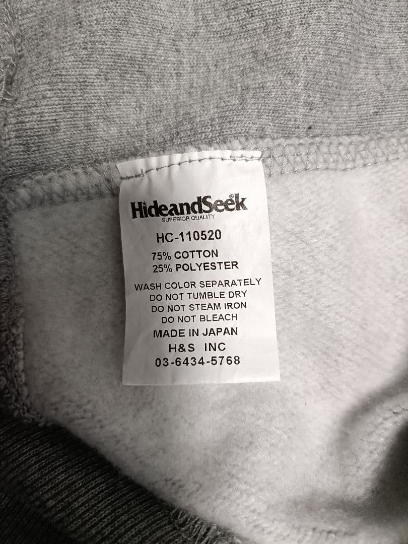 Hide And Seek グレー トレーナー スウェット Lサイズ