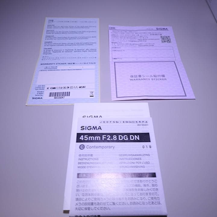 美品SIGMA 45mm F2.8 DG DN Lマウント購入後4ヶ月おまけ付き