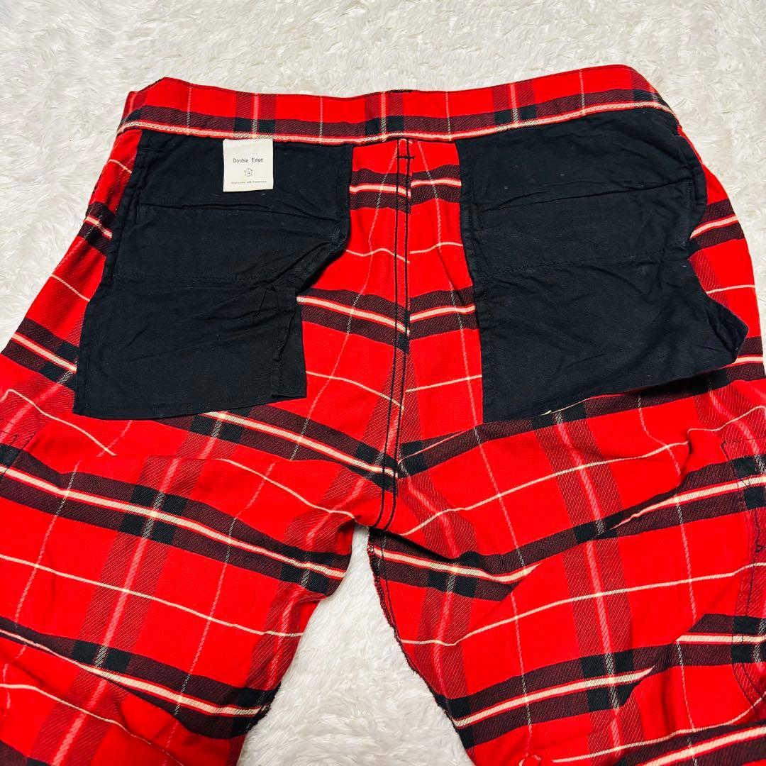 y2k 00s Double Edge フレア パンツ ボンテージ パンツ L