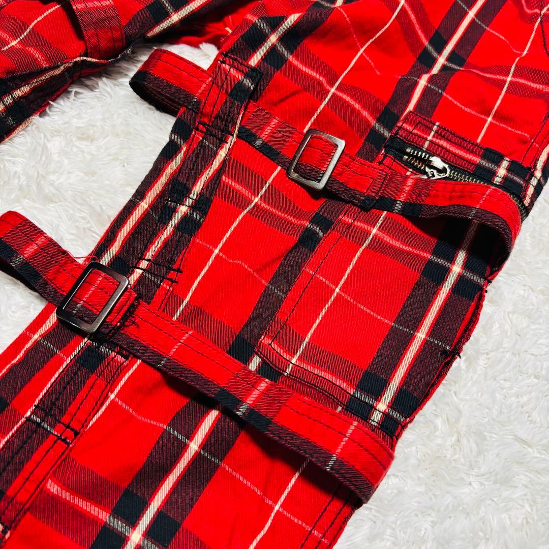 y2k 00s Double Edge フレア パンツ ボンテージ パンツ L