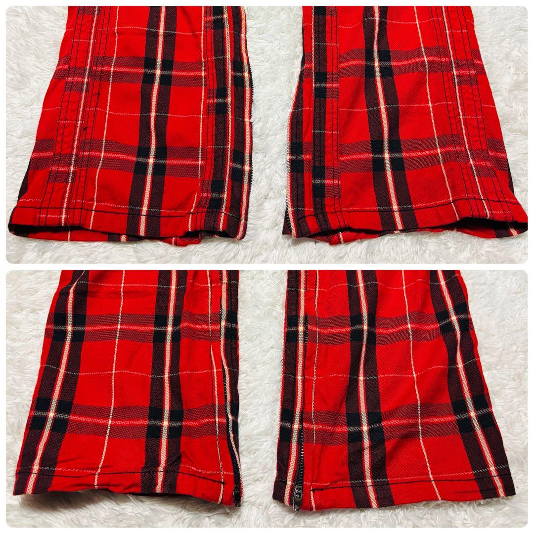 y2k 00s Double Edge フレア パンツ ボンテージ パンツ L