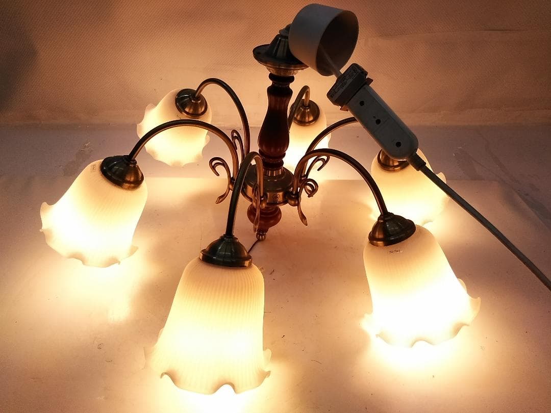 コイズミ BAE5601 アンティーク調 シャンデリア 照明器具 6灯★