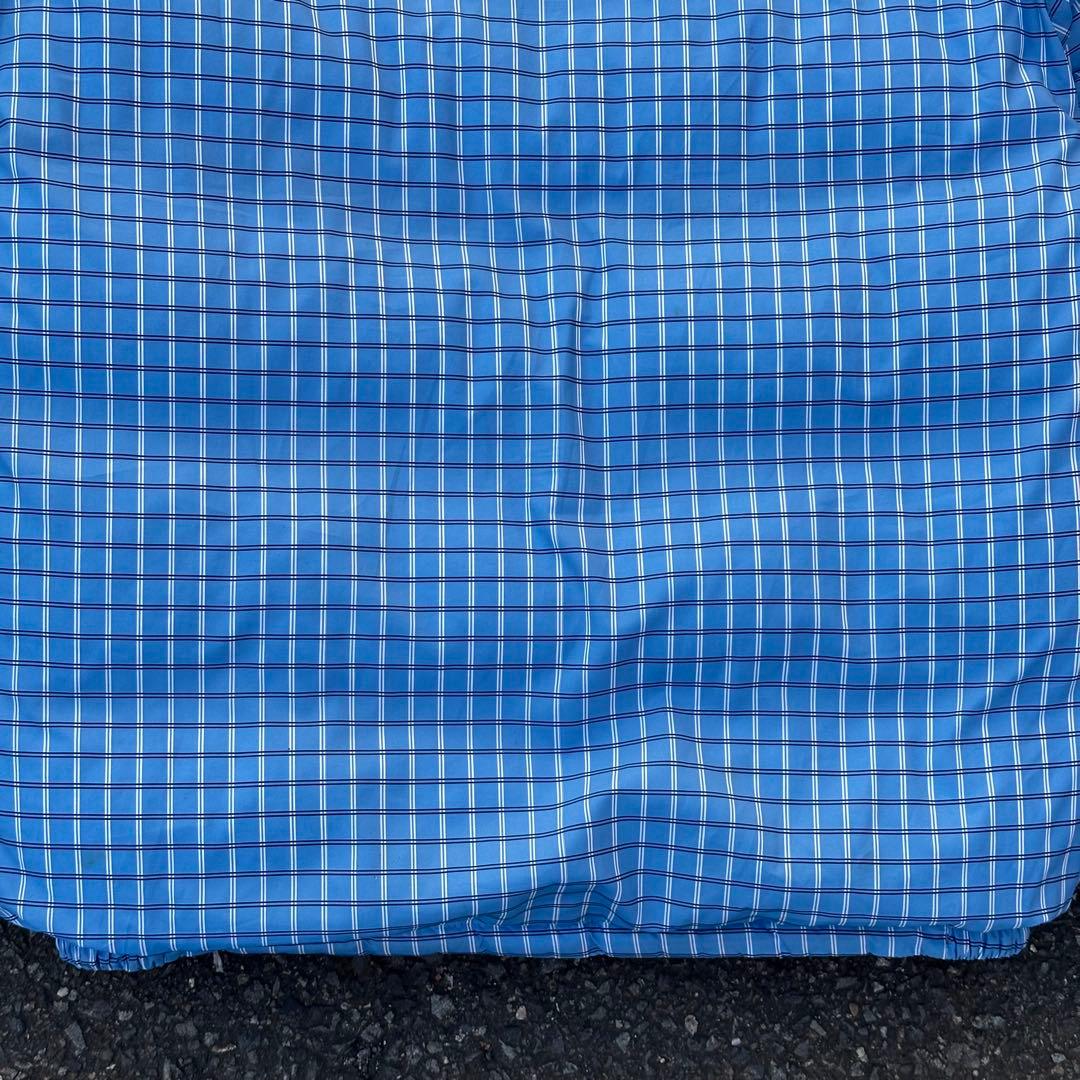 00s Nike ダウンジャケット リバーシブル ロゴ刺繍 チェック 水色