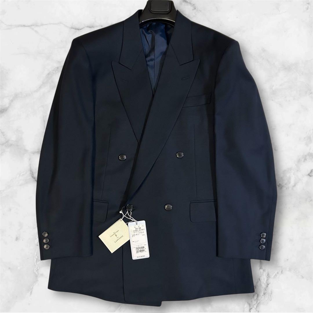 【新品】LONNER×ゼニア 濃紺 ダブルブレスト スーツ 94-A6 イタリア