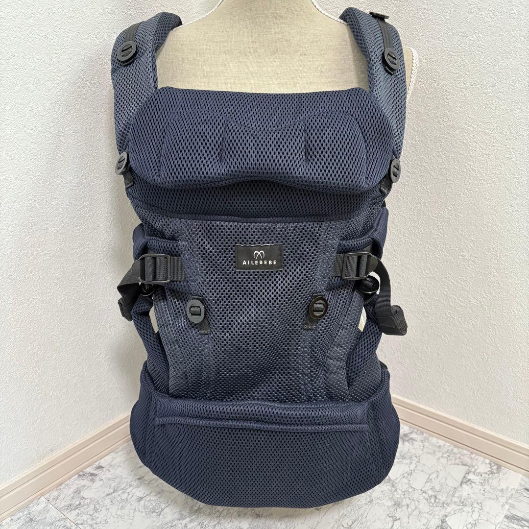 美品✨清潔✨手洗い済✨エールべべ ベビーキャリア　メッシュコンパクト