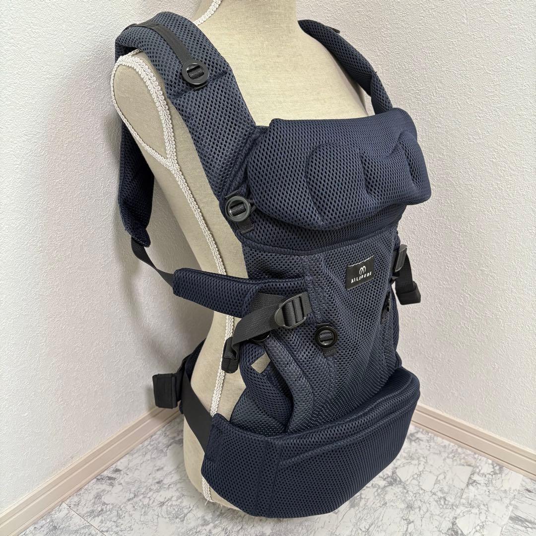美品✨清潔✨手洗い済✨エールべべ ベビーキャリア　メッシュコンパクト