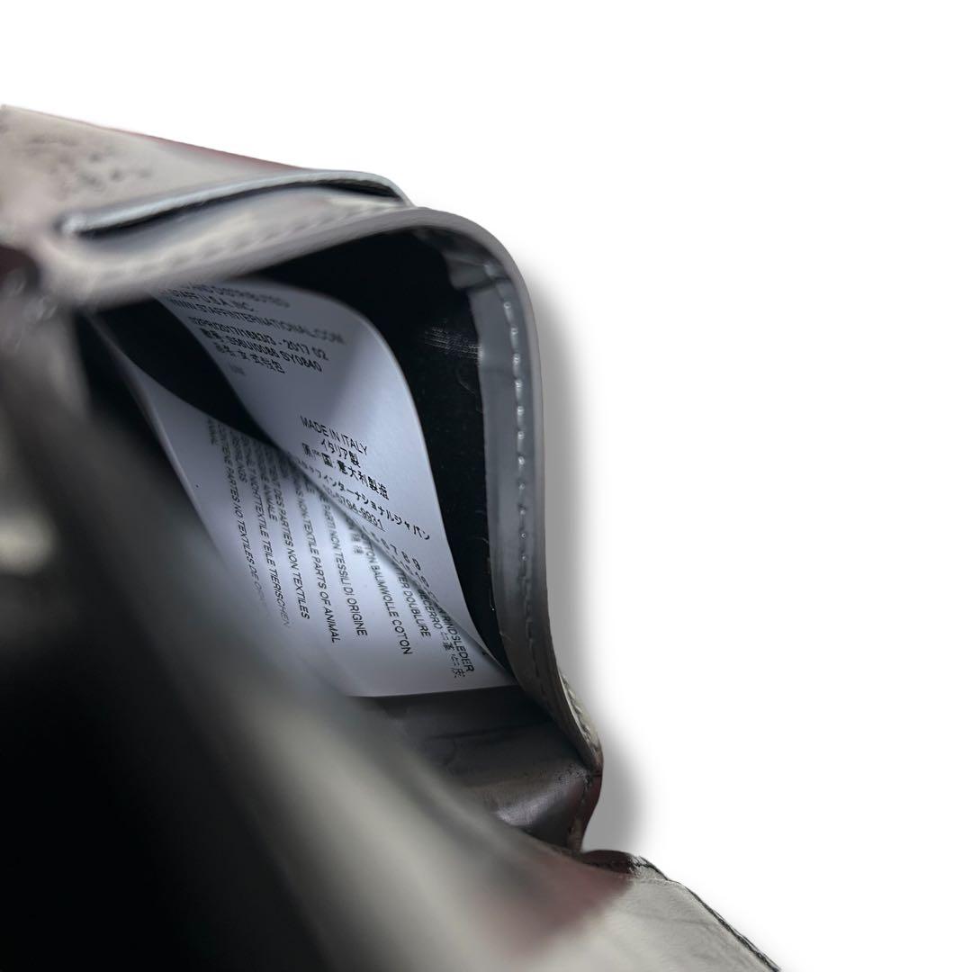 メゾンマルジェラ カードケース 名刺入れ ブラック シルバー ステッチ レザー