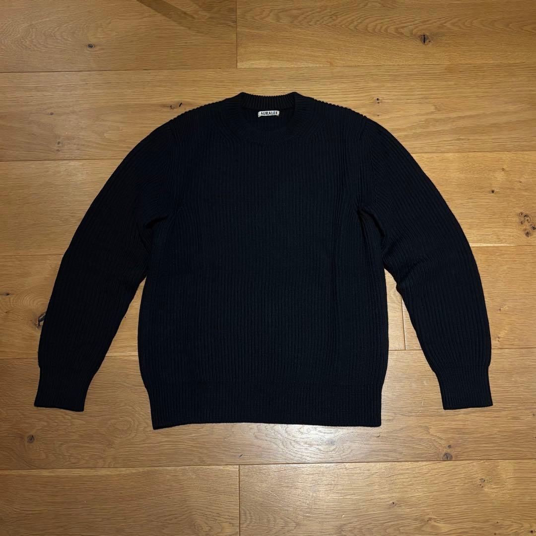 オーラリー AURALEE WOOL CASHMERE RIB KNIT