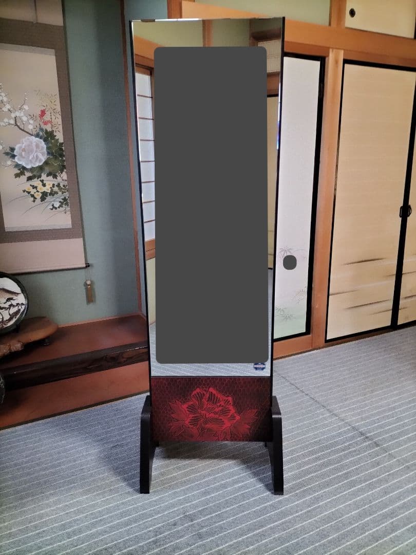 鎌倉彫　姿見　スタンドミラー