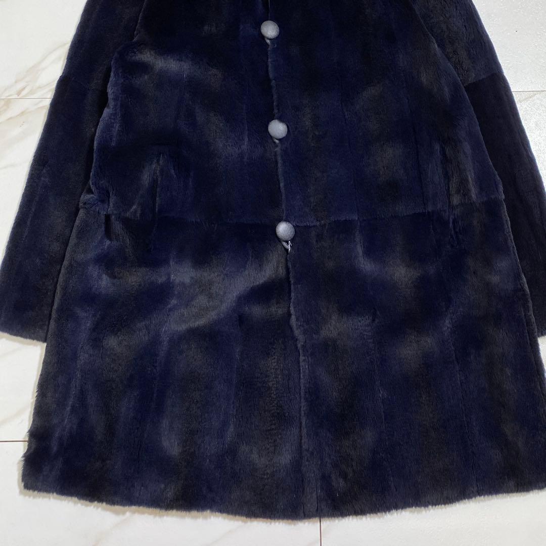希少♡KBfur 羊革 染色ウィーゼルファー リアルムートンコート 高級毛皮