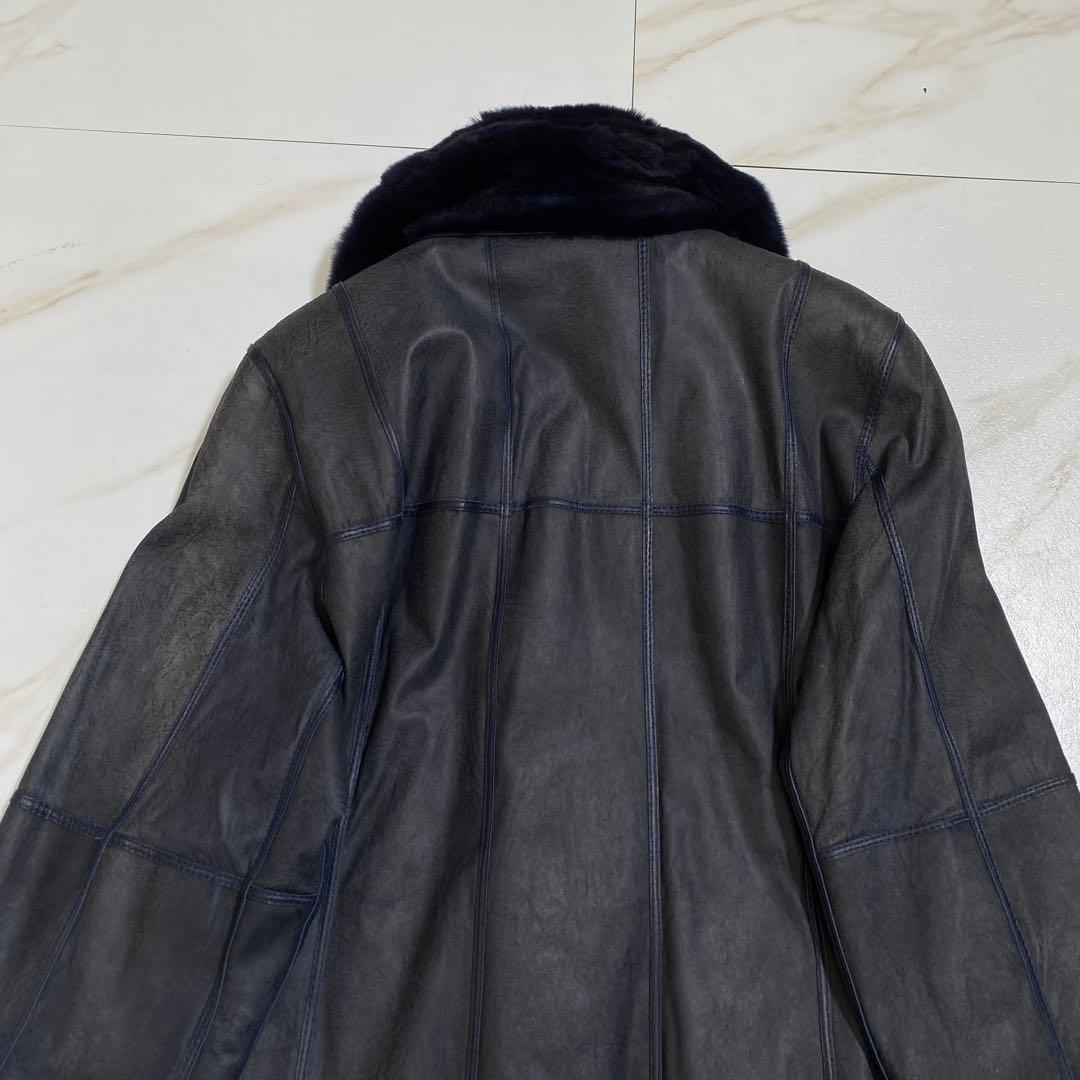 希少♡KBfur 羊革 染色ウィーゼルファー リアルムートンコート 高級毛皮