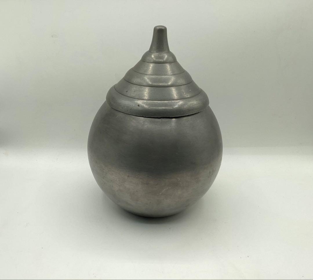 古錫　京錫源　茶入　お茶