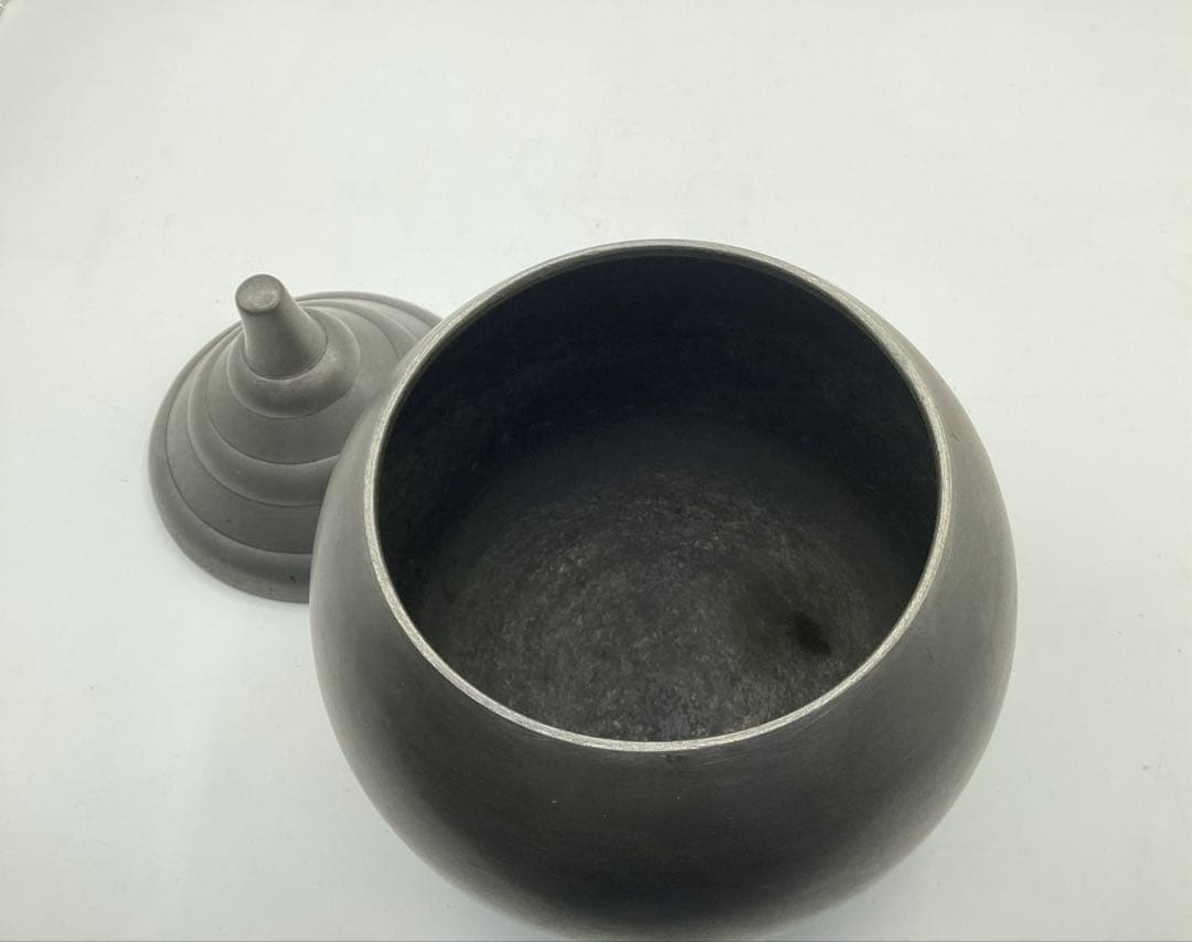 古錫　京錫源　茶入　お茶