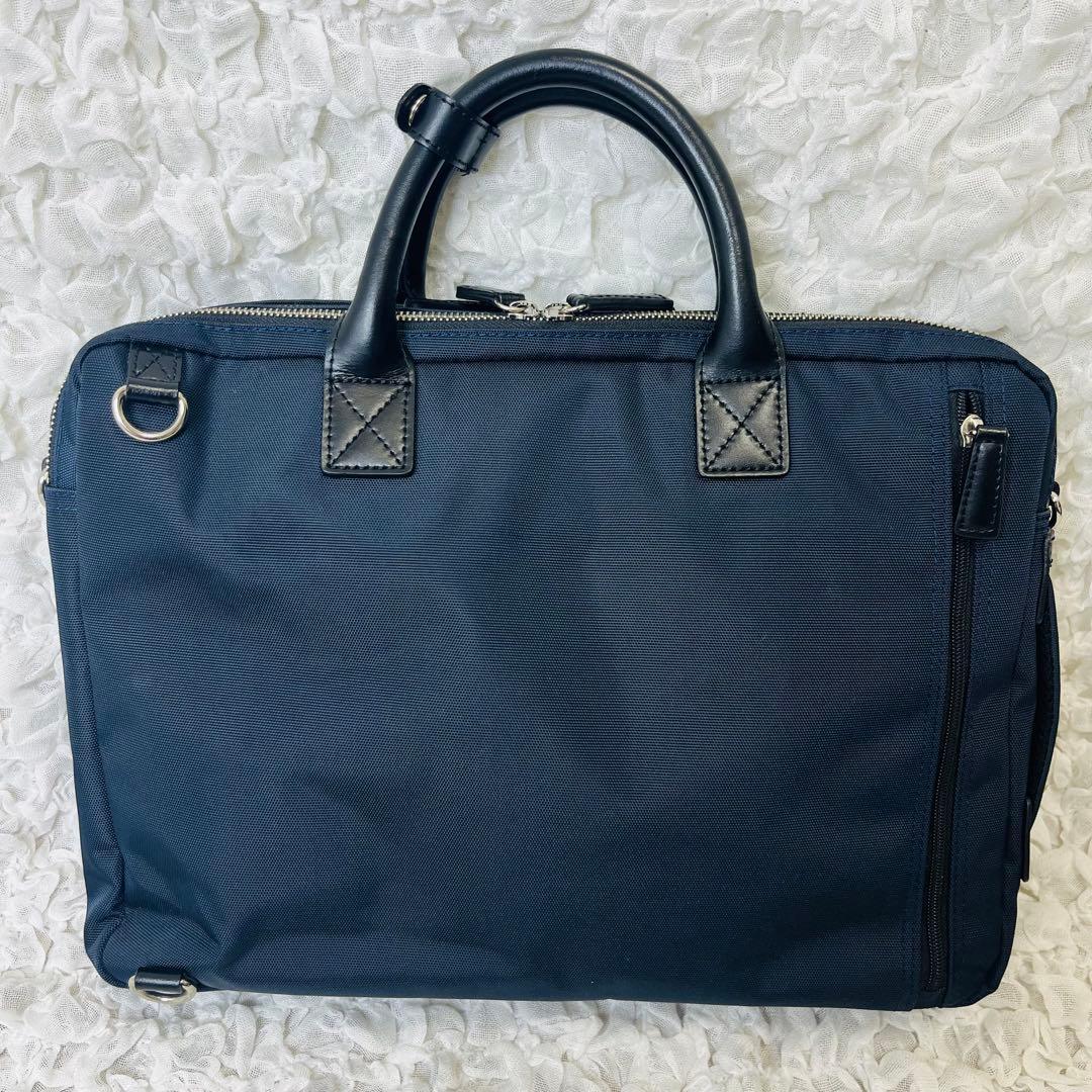 ユナイテッドアローズ グリーンレーベル レザービジネスバッグ黒リュック紺3way