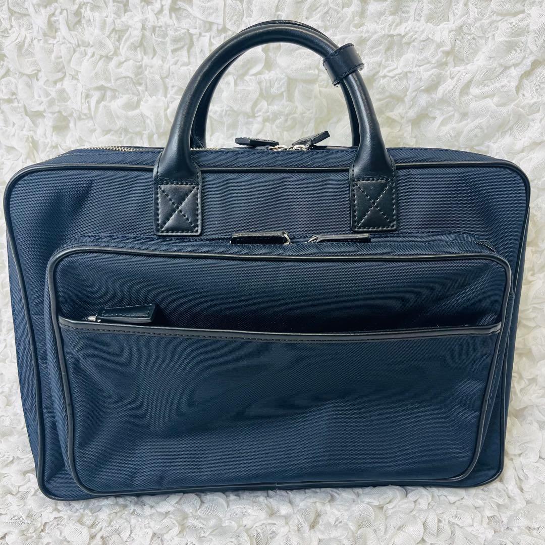 ユナイテッドアローズ グリーンレーベル レザービジネスバッグ黒リュック紺3way