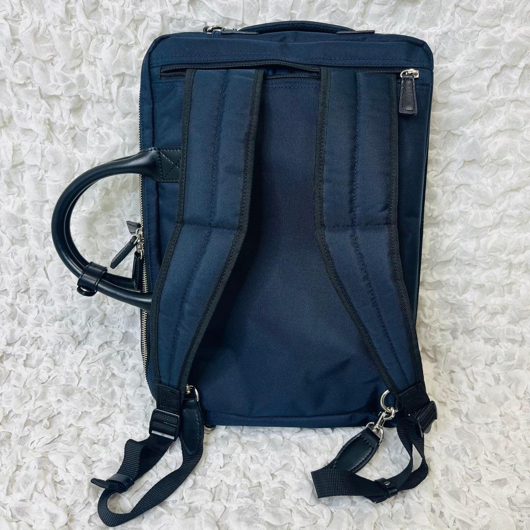 ユナイテッドアローズ グリーンレーベル レザービジネスバッグ黒リュック紺3way