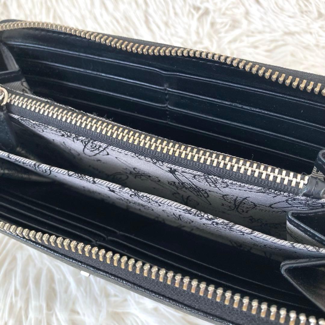 ヴィヴィアンウエストウッド　ディアマンテ　長財布 レザー　ブラック