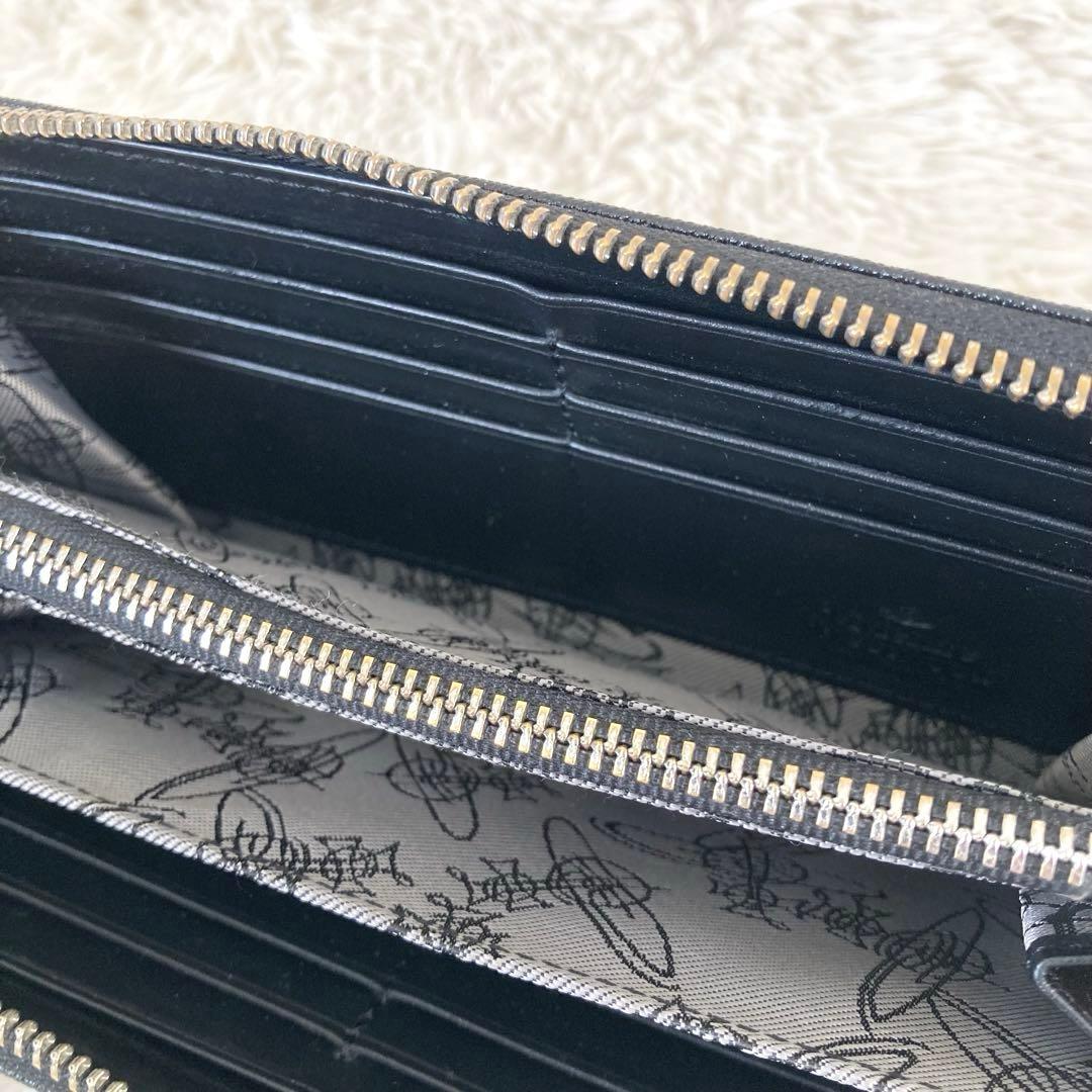 ヴィヴィアンウエストウッド　ディアマンテ　長財布 レザー　ブラック