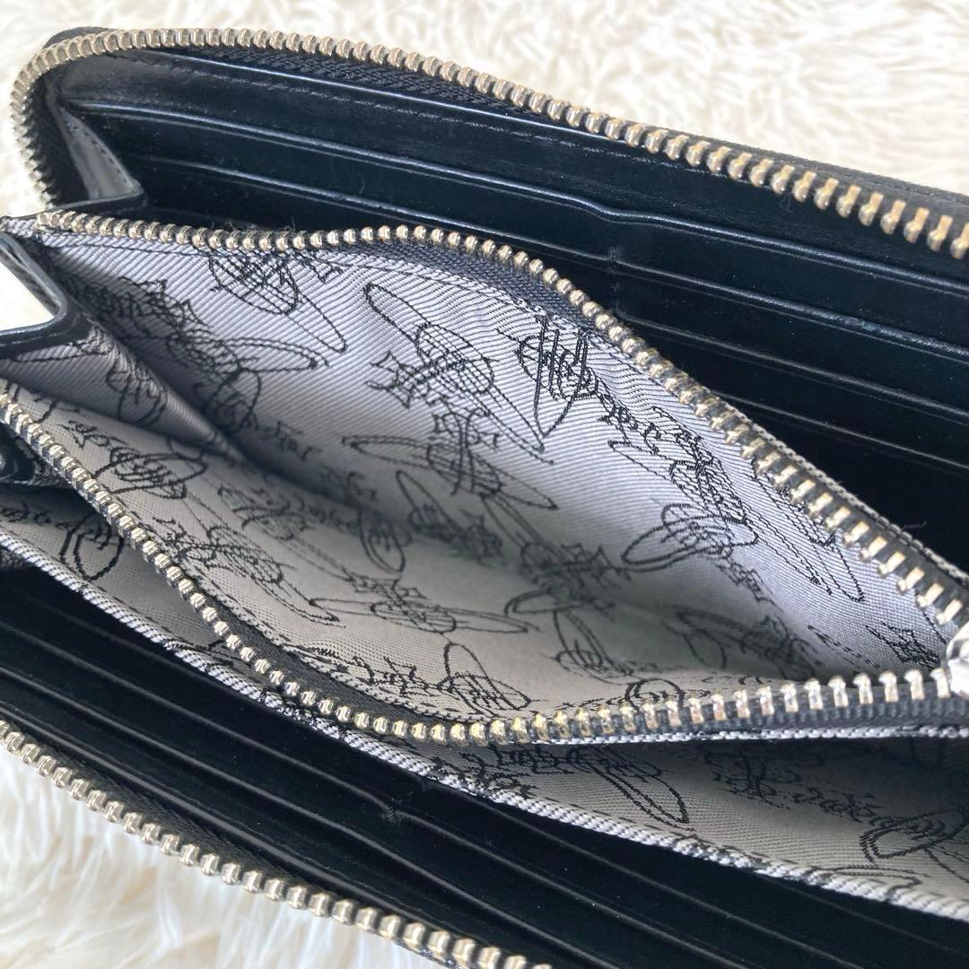 ヴィヴィアンウエストウッド　ディアマンテ　長財布 レザー　ブラック