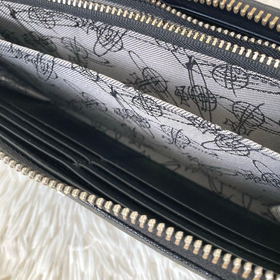 ヴィヴィアンウエストウッド　ディアマンテ　長財布 レザー　ブラック