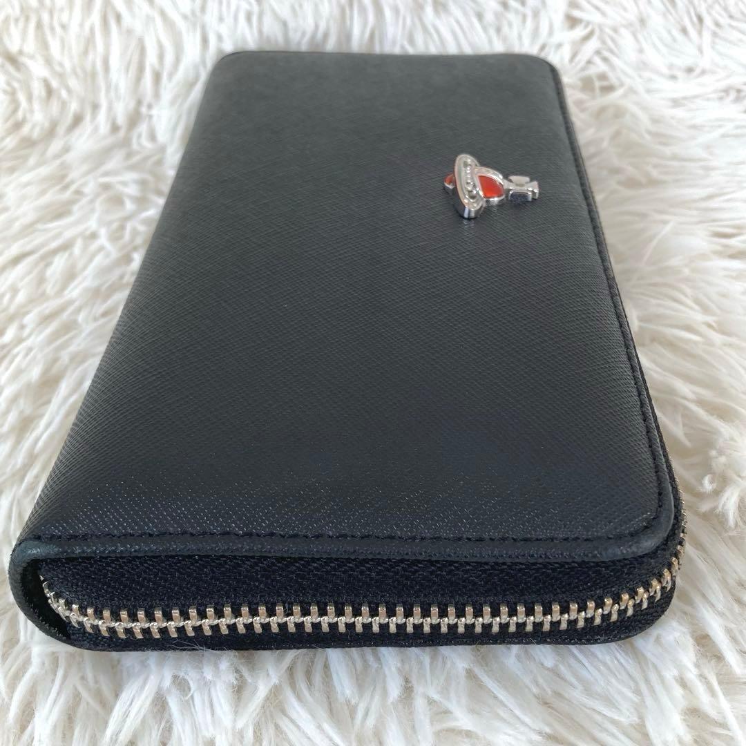 ヴィヴィアンウエストウッド　ディアマンテ　長財布 レザー　ブラック