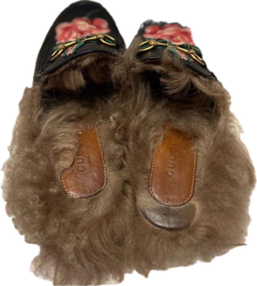 GUCCI プリンスタウン ファーサンダル ローファー