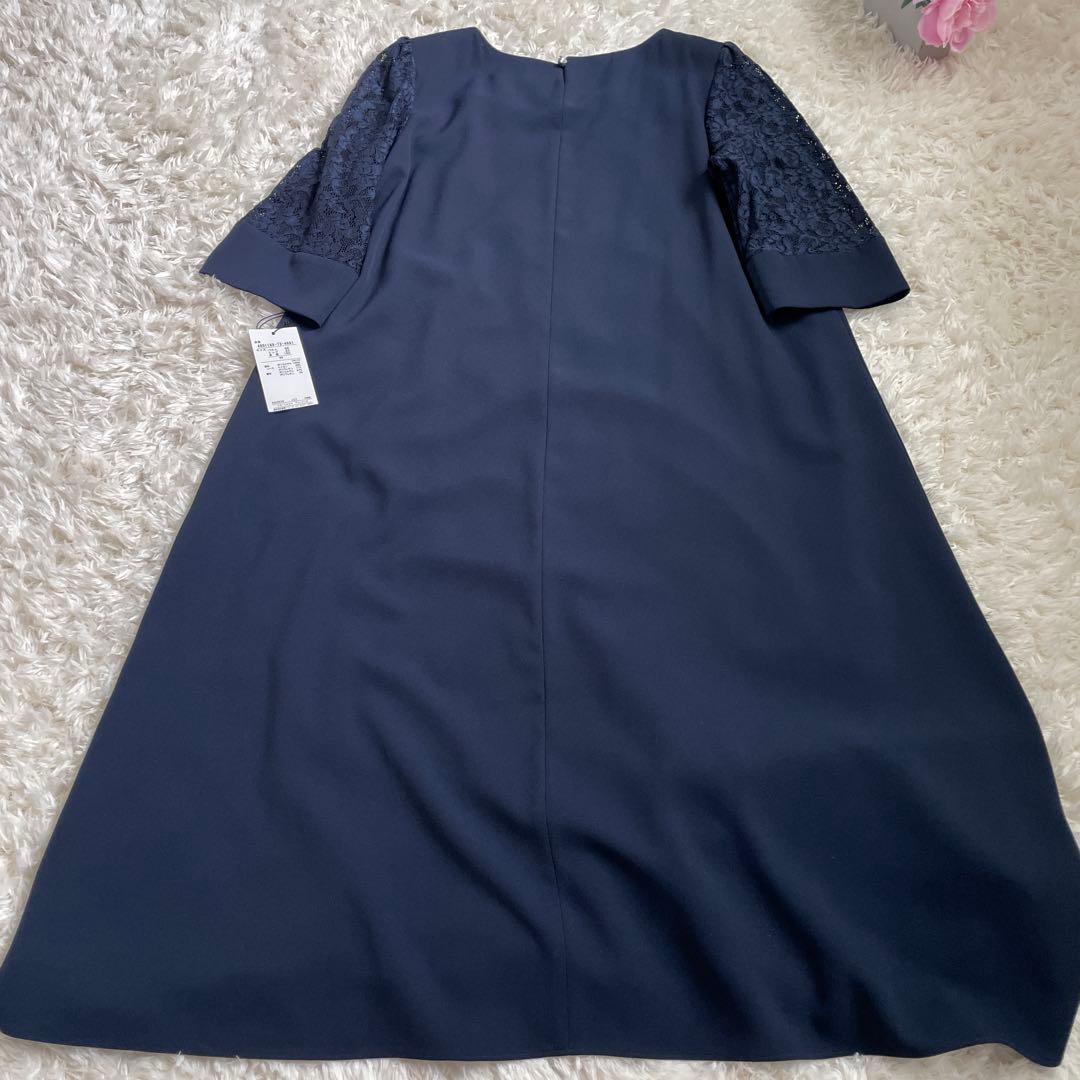 EMOTIONALL DRESSES ネイビー レース袖 パーティードレス　L