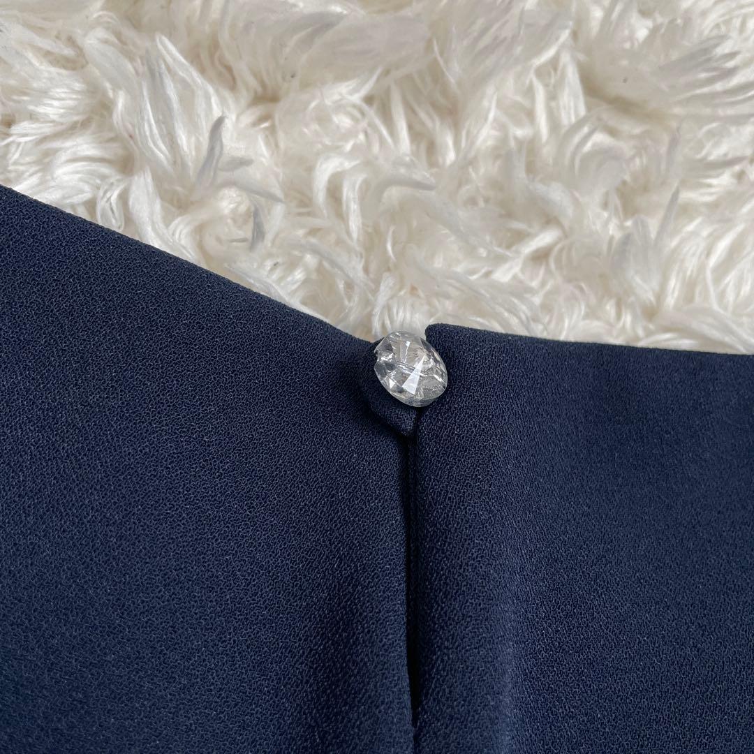 EMOTIONALL DRESSES ネイビー レース袖 パーティードレス　L