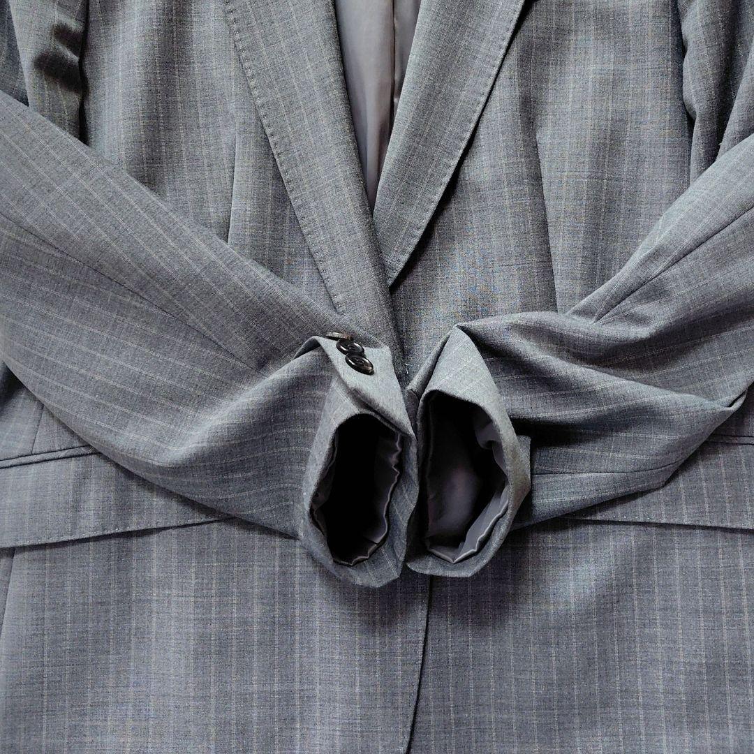 美品　23区　44　近年モデル　スーツセット　セットアップ　グレー　ストライプ