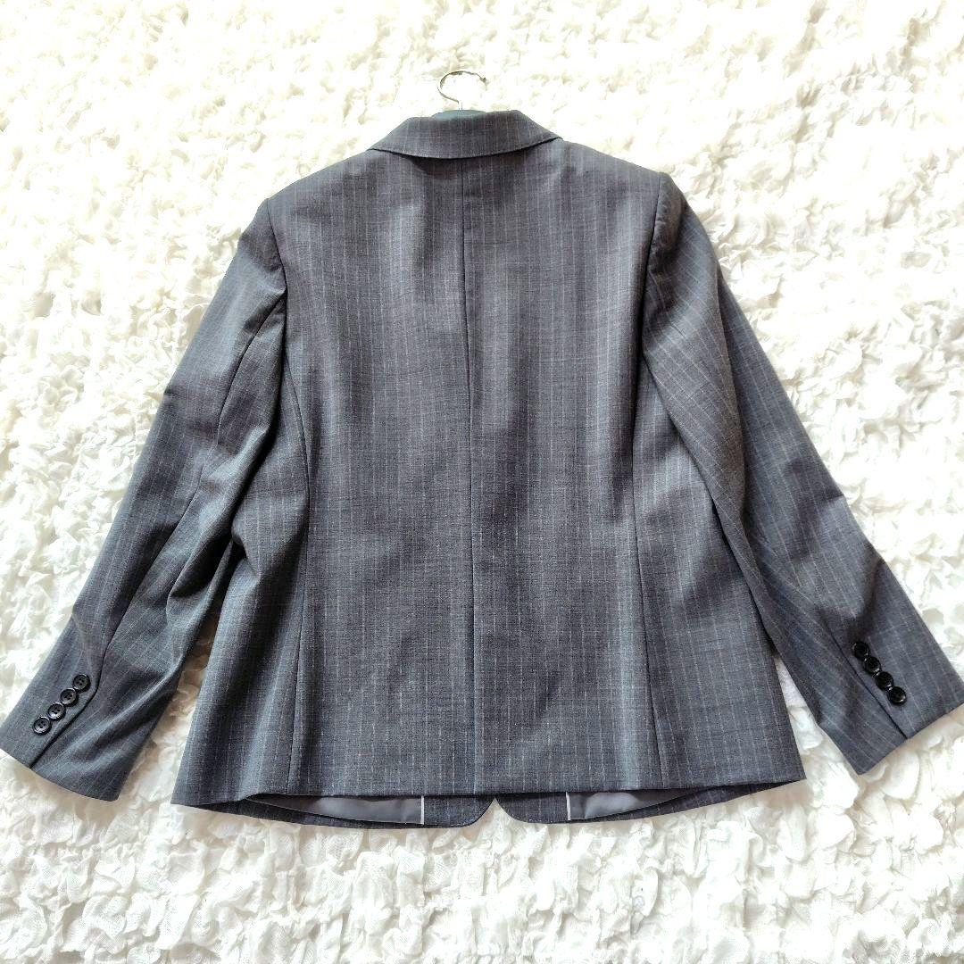 美品　23区　44　近年モデル　スーツセット　セットアップ　グレー　ストライプ