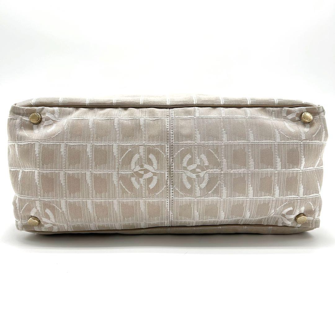 美品 シャネル ニュートラベルライン ハンドバッグ ココマーク ナイロン レザー