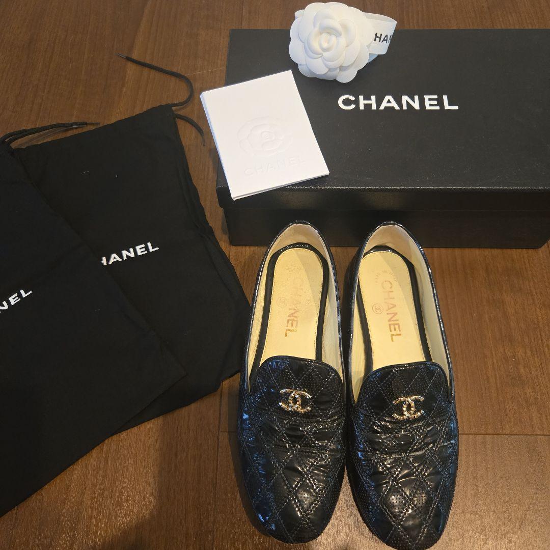 限定最終SALE♪シャネルエナメルキルティングオペラシューズ★美品
