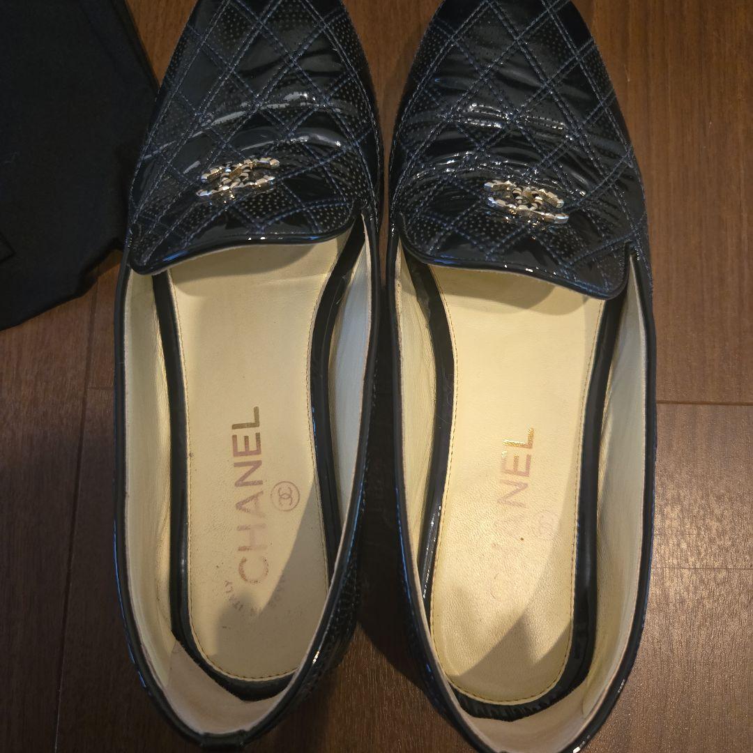 限定最終SALE♪シャネルエナメルキルティングオペラシューズ★美品
