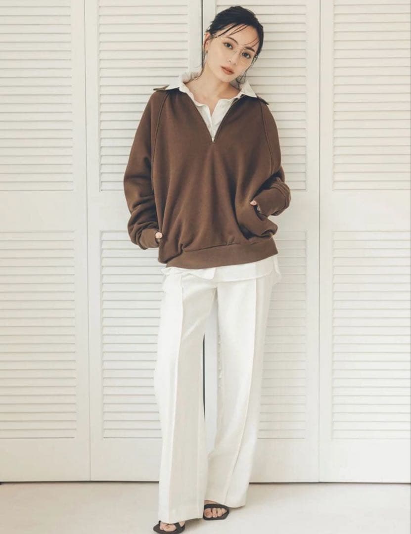 ダブルサテンストレートパンツ　anuans