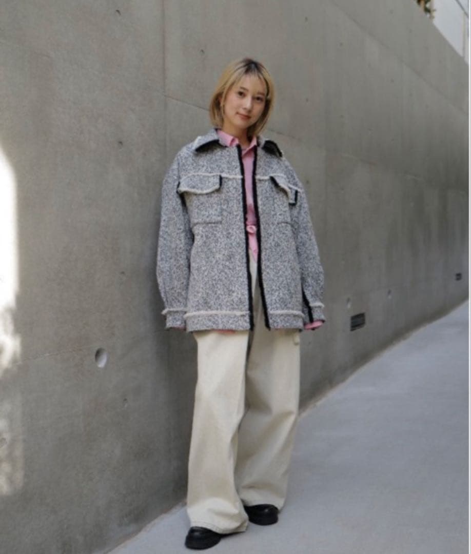 ジャケット・アウター 2025 OTONA MUSE FRINGE TWEED OVER JACKET