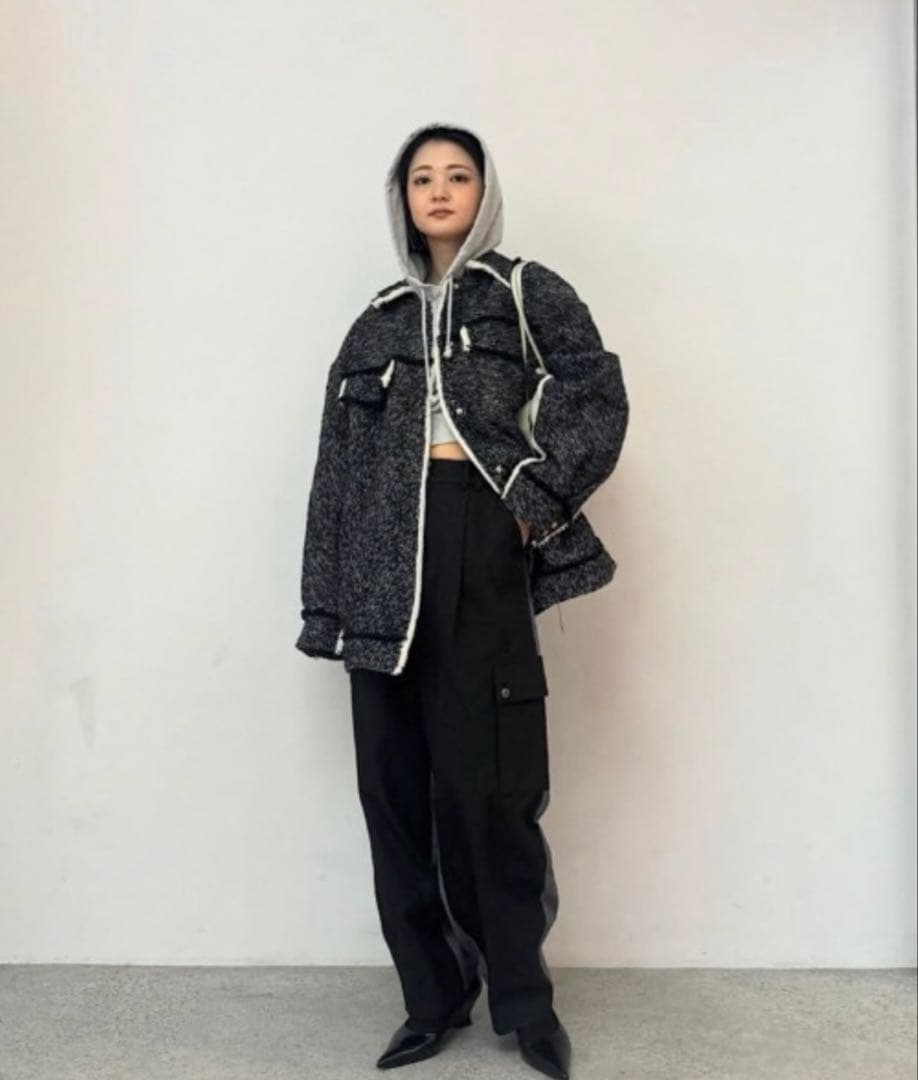 ジャケット・アウター 2025 OTONA MUSE FRINGE TWEED OVER JACKET