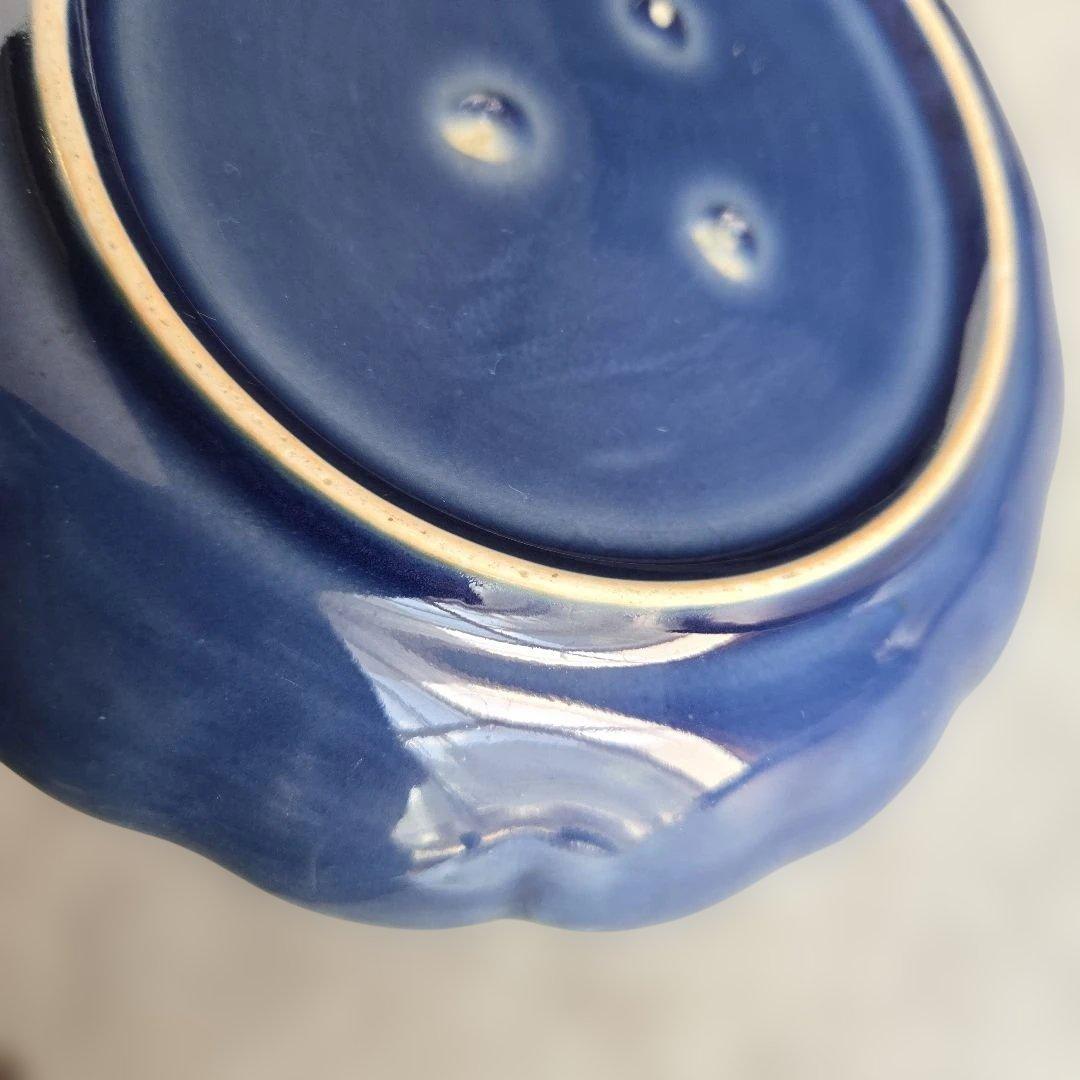 無傷完品　古伊万里　瑠璃釉　六寸皿　江戸時代　染付　金直し　金継ぎ　アンティーク