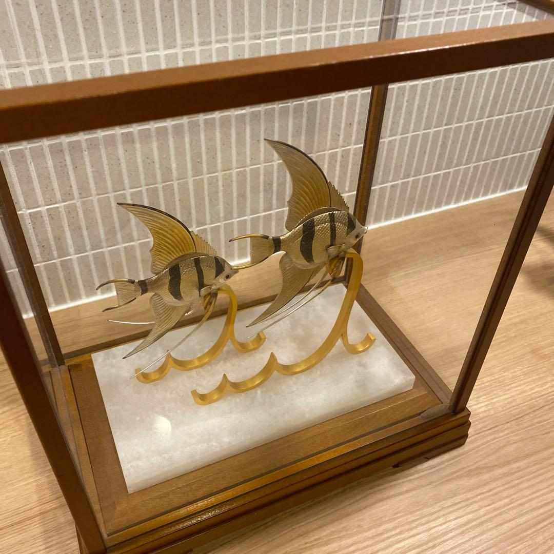 武比古　TAKEHIKO 日本　ガラス工芸　銀製　エンゼルフィッシュ