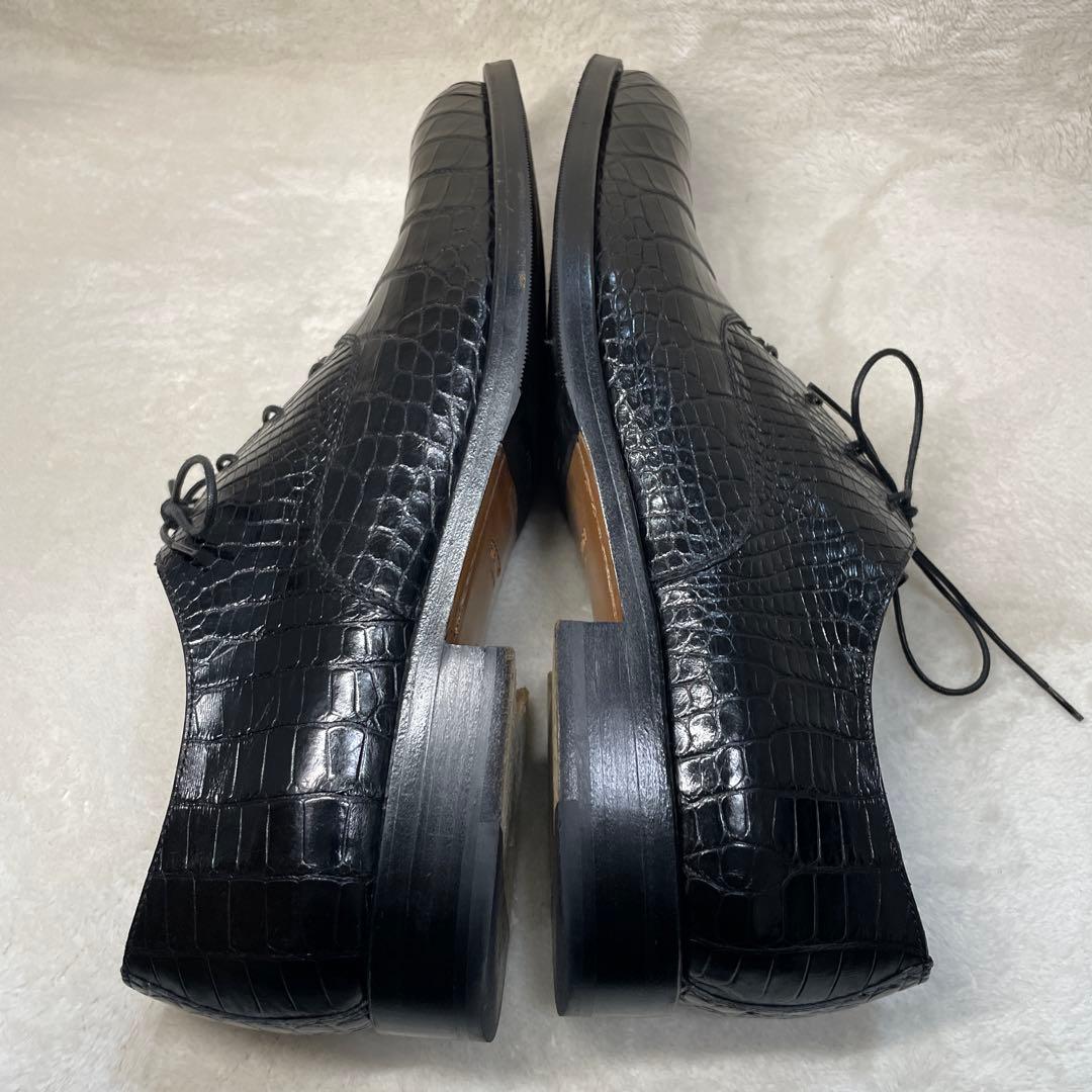 【美品】stemar クロコダイルシューズ サイズ8 1/2 ブラック