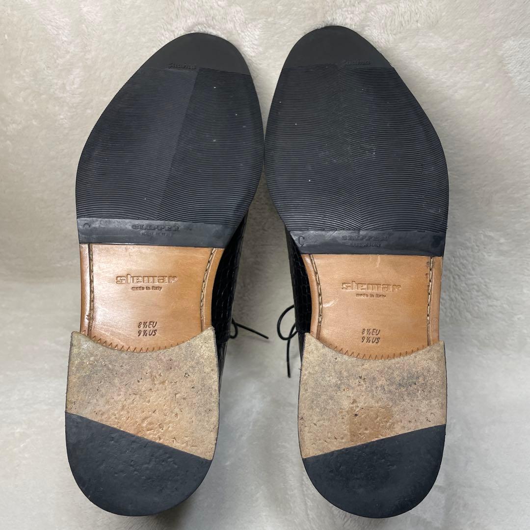 【美品】stemar クロコダイルシューズ サイズ8 1/2 ブラック