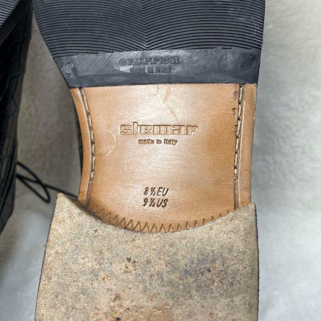 【美品】stemar クロコダイルシューズ サイズ8 1/2 ブラック